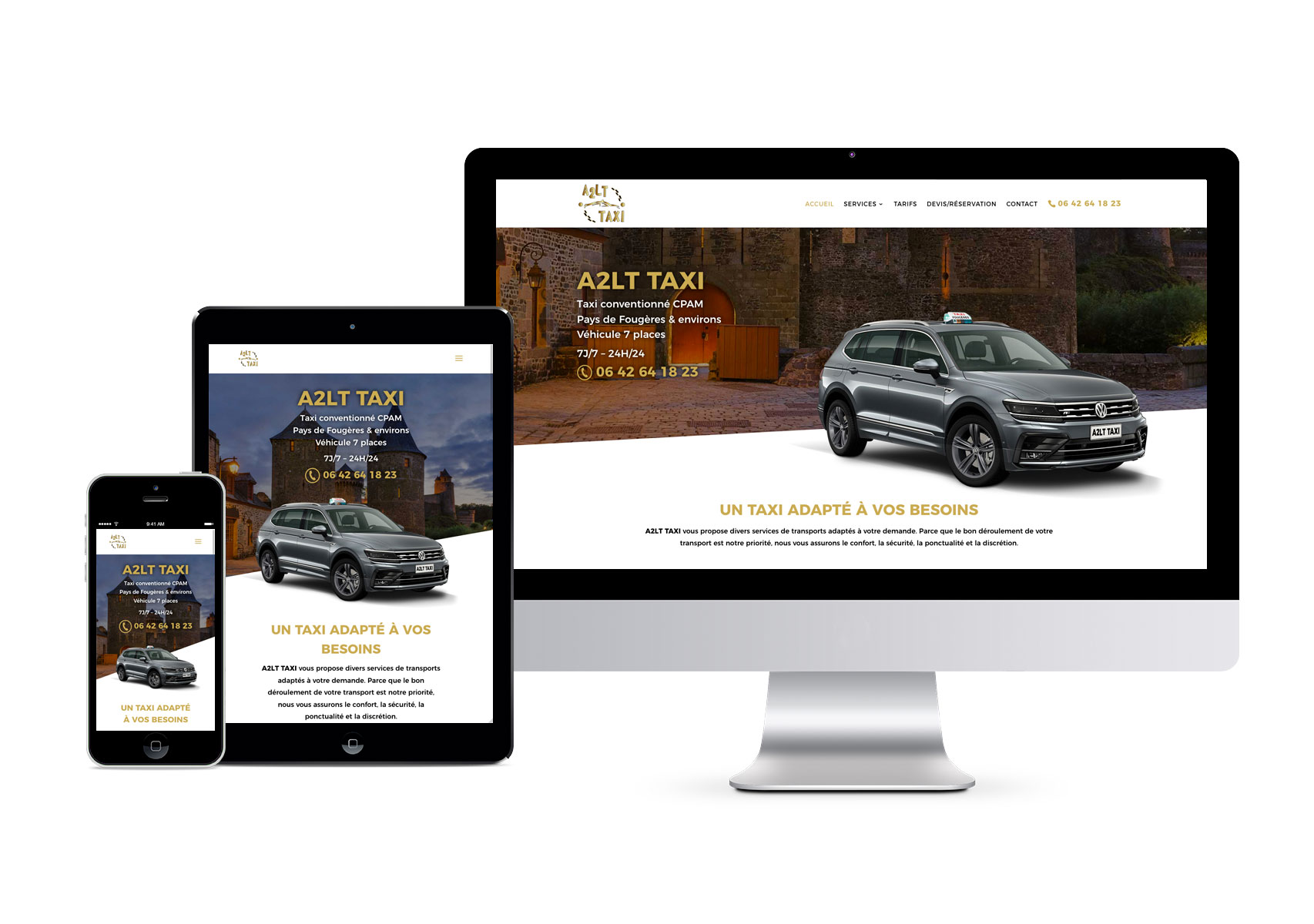 Site internet responsive A2LT Taxi